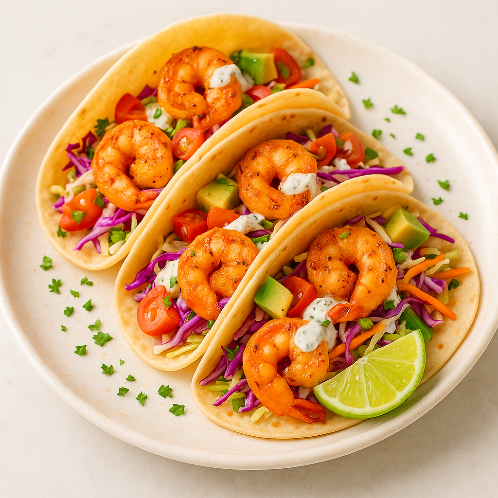 Shrimp Tacos with Zesty Slaw