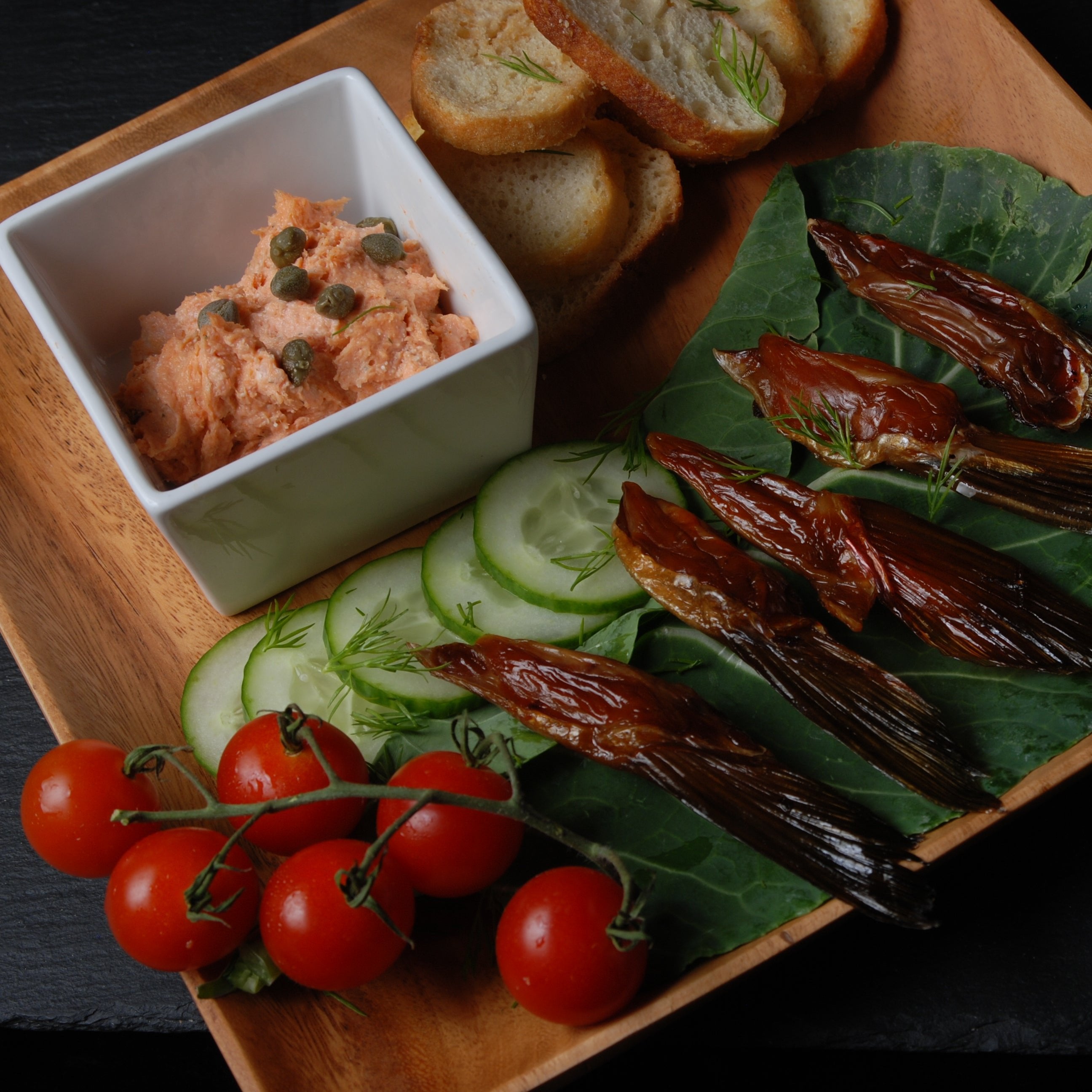Taku Salmon Spread served on bread