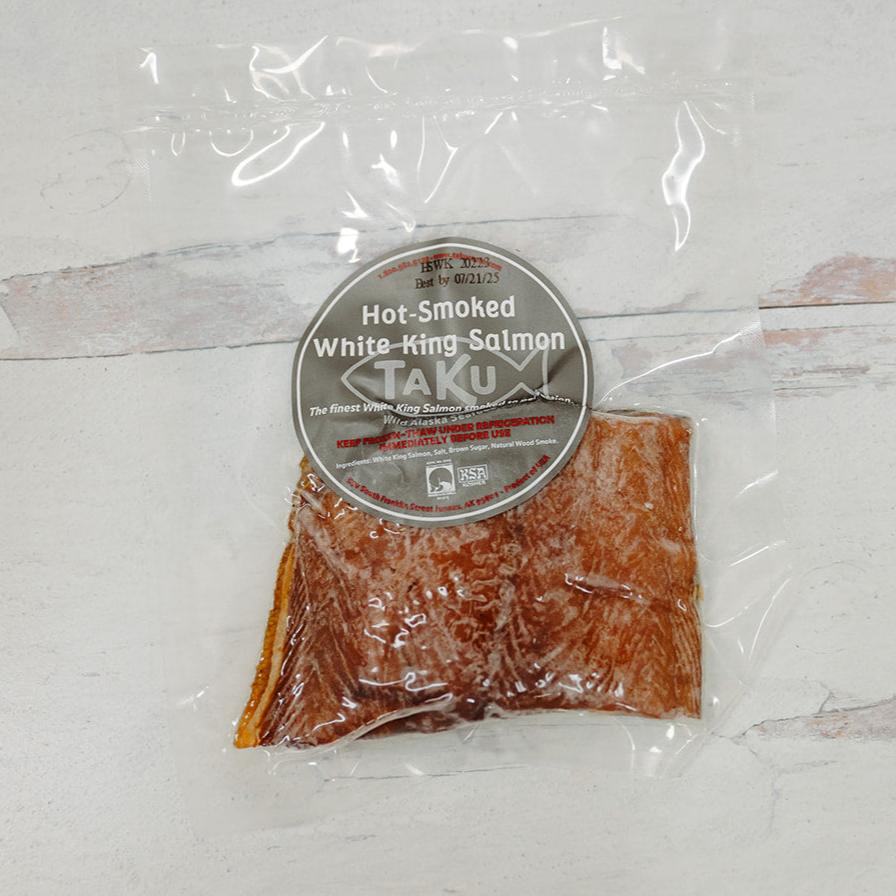 Taku Fisheries hot smoked White King Salmon packaging