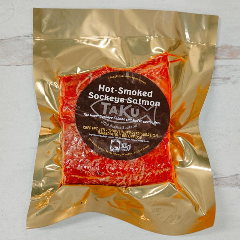 Taku Fisheries hot smoked Sockeye Salmon, sliced