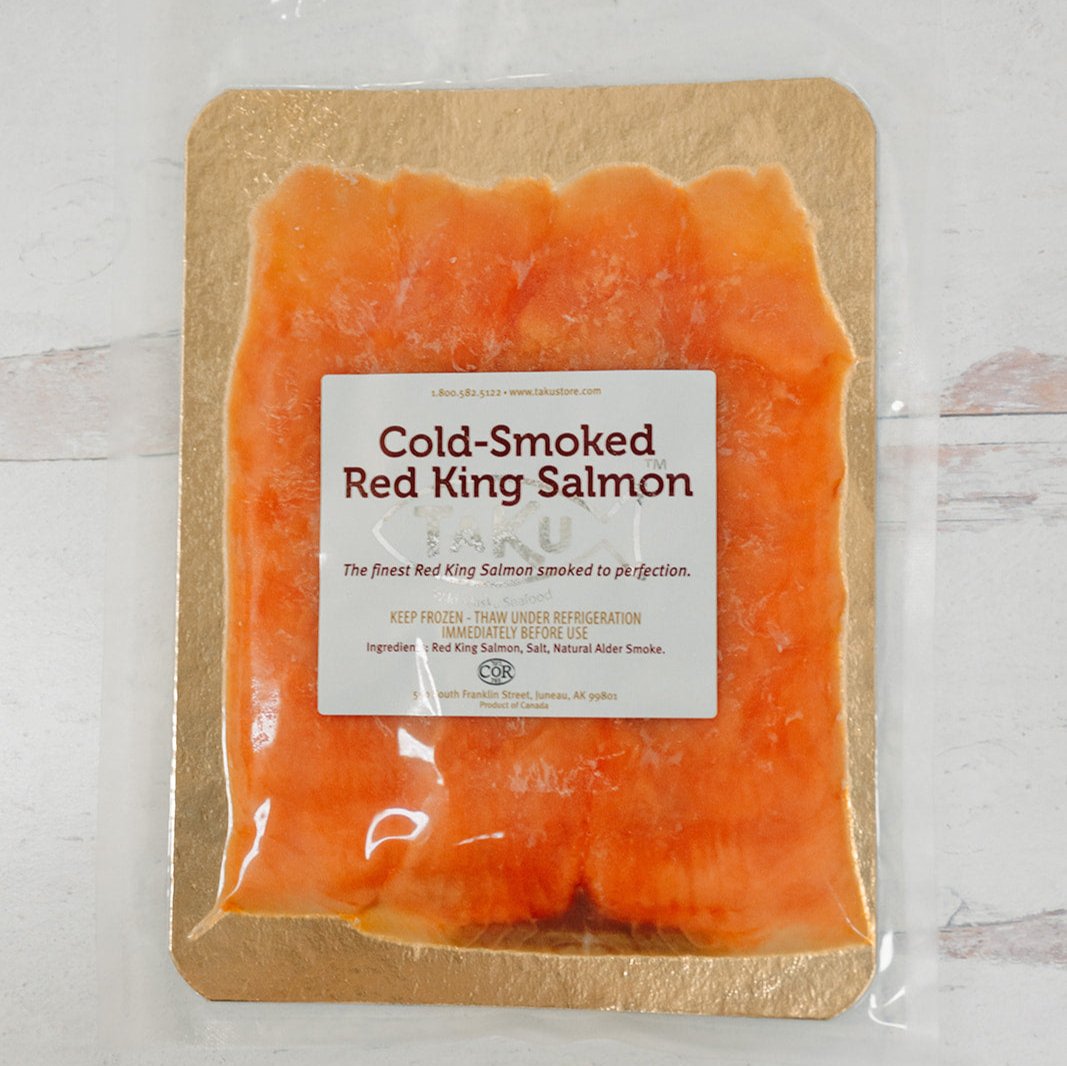 Taku Fisheries Cold Smoked King Salmon Lox packaging