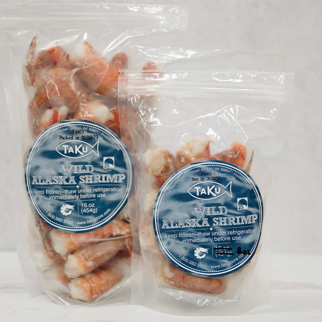Taku Fisheries Spot Prawns packaging