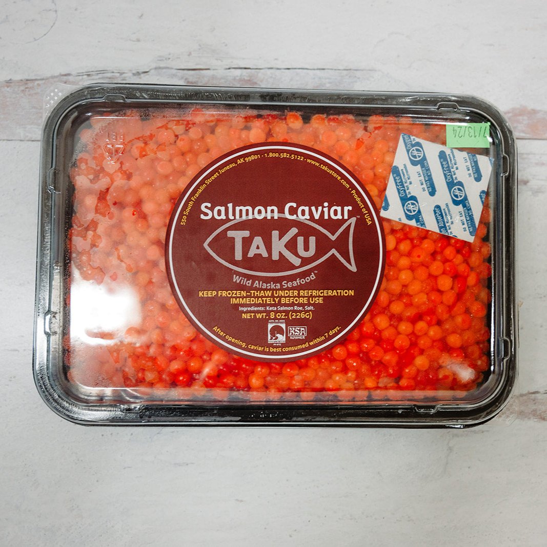 Salmon Caviar plated as appetizer