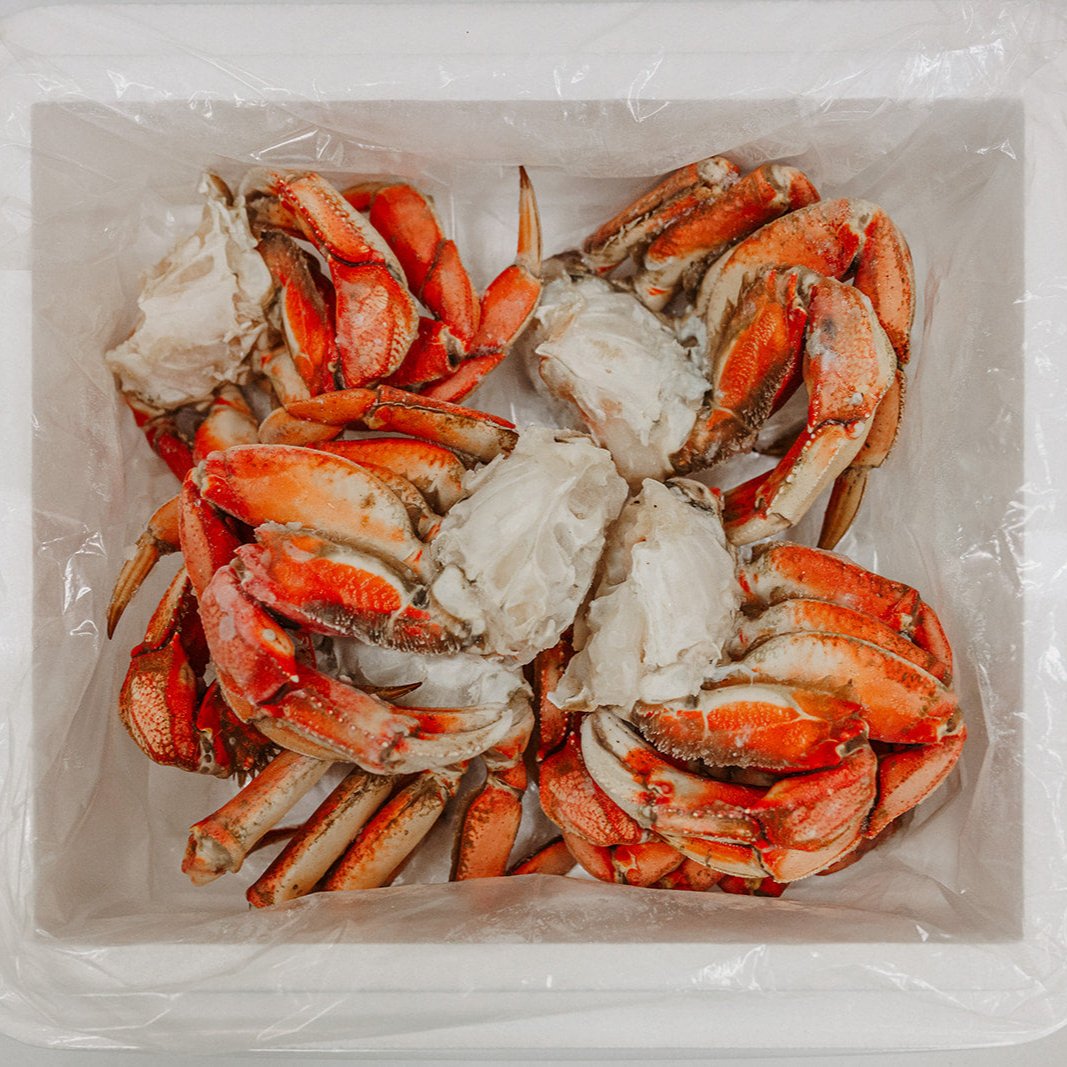 Taku Fisheries Dungeness crab cluster on dock