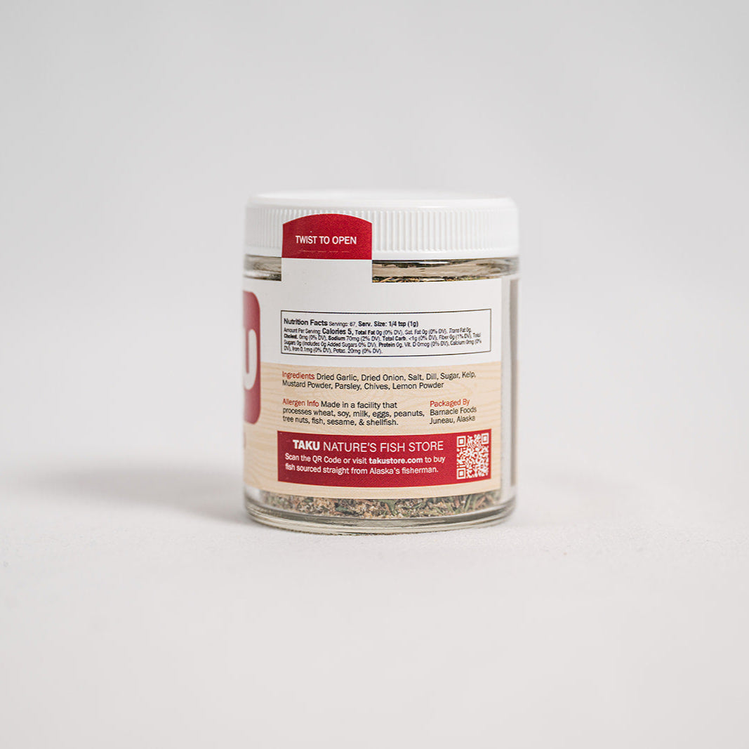 Taku Halibut Rub spice blend close-up