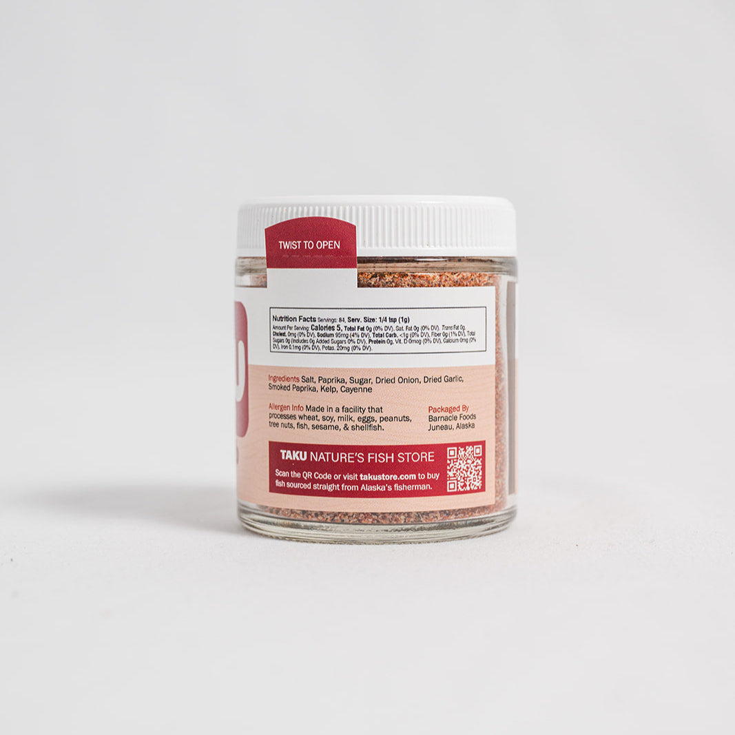 Taku Salmon Rub spice blend close-up