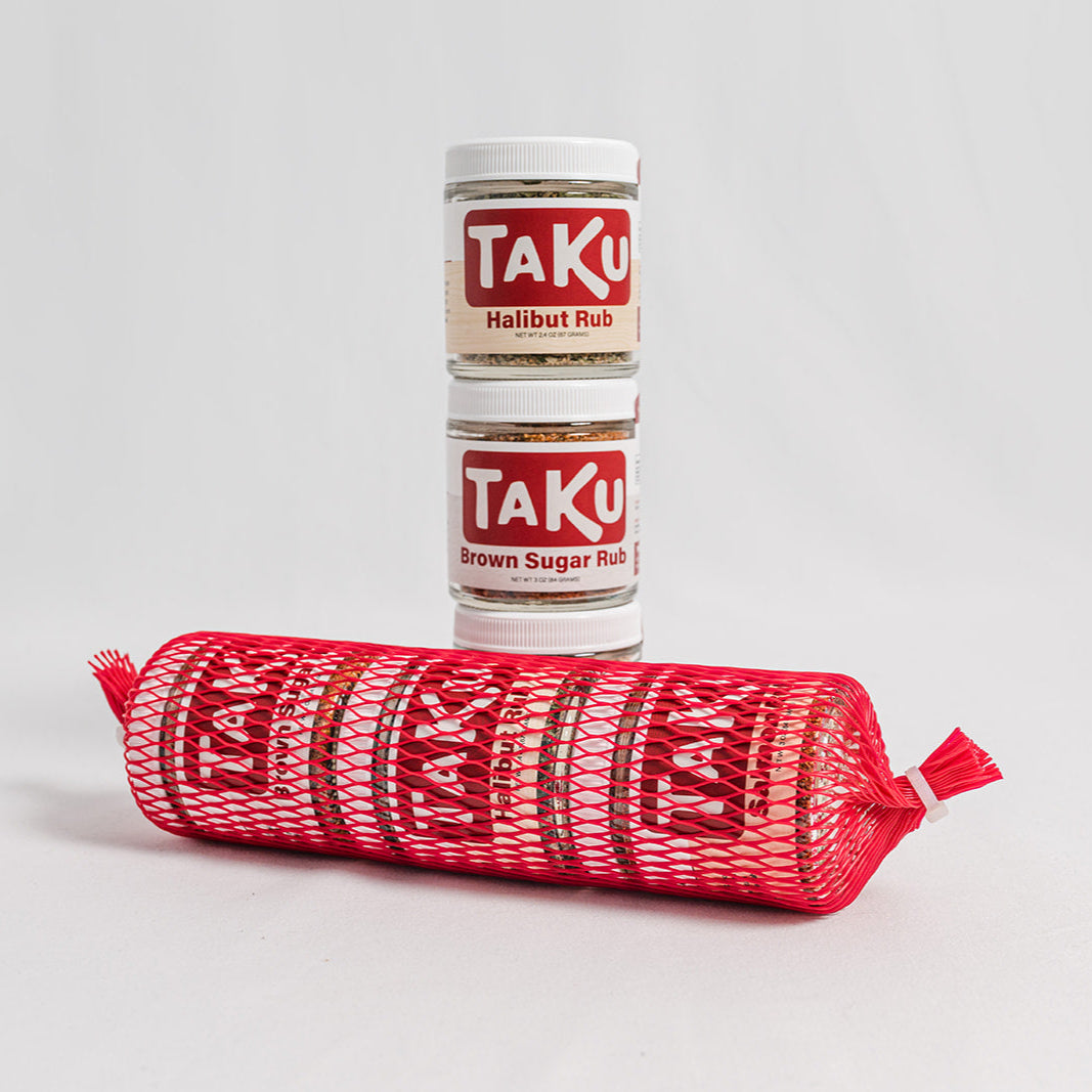 Taku Rub Combo with Salmon, Halibut, Brown Sugar