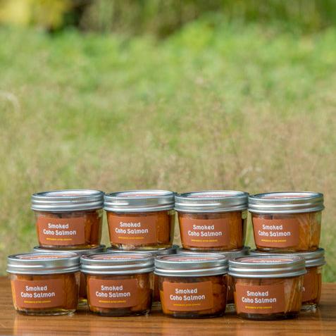Taku Fisheries Smoked Coho Salmon jar packaging