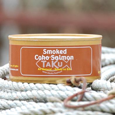 Smoked Coho Salmon in steel can