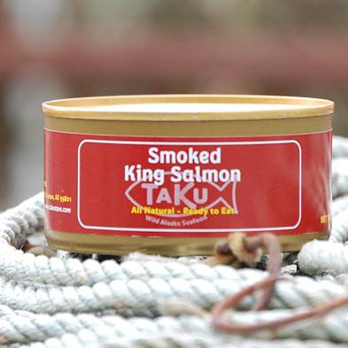 Smoked Red King Salmon in steel can
