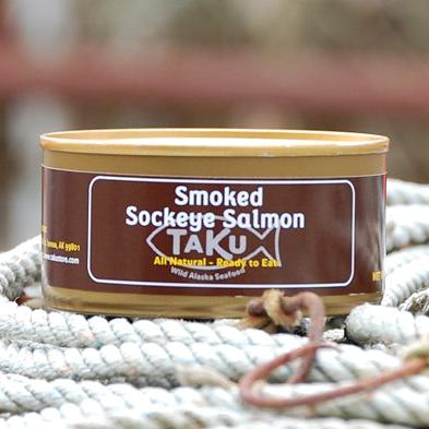 Smoked Sockeye Salmon in steel can